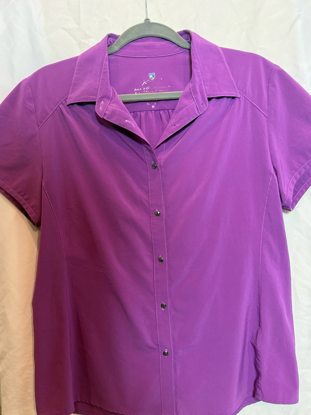 Kuhl Purple Button-Front Short Sleeve Shirt